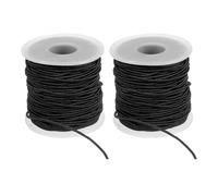 PATIKIL Fil Élastique pour Bracelet 164 Ft/50 Mètres Longueur 1.5 Mm Dia, 2 Rouleaux Corde Élastique Résistante pour Fabrication De Bijoux Collier Perlage Artisanat DIY, Noir