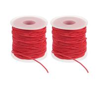 PATIKIL Fil Élastique pour Bracelet 164 Ft/50 Mètres Longueur 1.5 Mm Dia, 2 Rouleaux Corde Élastique Solide pour Fabrication De Bijoux Collier Perlage Artisanat DIY, Rouge