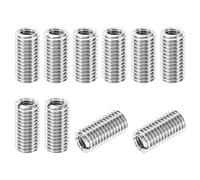PATIKIL Filetage Adaptateurs Manchon Réducteur Écrou Insert Fileté Metal, 10 pcs M12x1,75 Mâle à M8x1,25 Femelle Réparation Insérer Écrou Vis Réducteur Inox Acier Attache 25mm