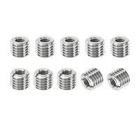PATIKIL Filetage Adaptateurs Manchon Réducteur Écrou Insert Fileté Metal, 10 pcs M14x2 Mâle à M8x1,25 Femelle Réparation Insérer Écrou Vis Réducteur Inox Acier Attache 12mm