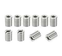 PATIKIL Filetage Adaptateurs Manchon Réducteur Écrou Insert Fileté Metal, 10 pcs M14x2 Mâle à M8x1,25 Femelle Réparation Insérer Écrou Vis Réducteur Inox Acier Attache 18mm