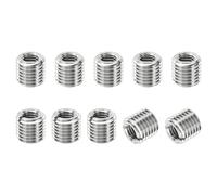PATIKIL Filetage Adaptateurs Manchon Réducteur Écrou Insert Fileté Metal, 10 pcs M16x2 Mâle à M10x1,5 Femelle Réparation Insérer Écrou Vis Réducteur Inox Acier Attache 15mm