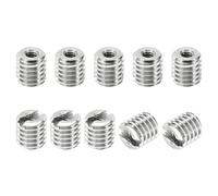 PATIKIL Filetage Adaptateurs Manchon Réducteur Écrou Insert Fileté Metal, 10 pcs M5x0,8 Mâle à M2x0,4 Femelle Réparation Insérer Écrou Vis Réducteur Inox Acier Attache 5mm
