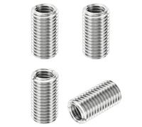 PATIKIL Filetage Adaptateurs Manchon Réducteur Écrou Insert Fileté Metal, 4 pcs M16x2 Mâle à M12x1,75 Femelle Réparation Insérer Écrou Vis Réducteur Inox Acier Attache 30mm