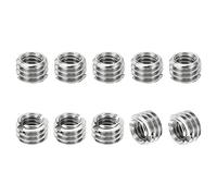 PATIKIL Filetage Adaptateurs Manchon Réduction Écrou Insert Fileté, 10 pcs M6*1 Mâle à M4*0.7 Femelle Réparation Insérer Écrou Vis Réducteur Conversion Inox Acier Fixation 4mm