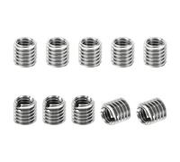 PATIKIL Filetage Adaptateurs Manchon Réduction Écrou Insert Fileté, 10 pcs M8*1.25 Mâle Vers M6*1 Femelle Réparation Insérer Écrou Vis Réducteur Conversion Inox Acier Fixation 8mm
