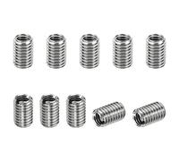 PATIKIL Filetage Adaptateurs Manchon Réduction Écrou Insert Fileté, 10 pcs M8*1.25 Mâle Vers M6*1 Femelle Réparation Insérer Écrou Vis Réducteur Conversion Inox Acier Fixation 12mm
