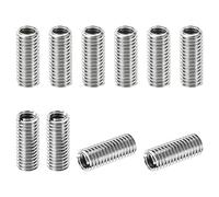 PATIKIL Filetage Adaptateurs Manchon Réduction Écrou Insert Fileté, 10 pcs M8*1.25 Mâle Vers M6*1 Femelle Réparation Insérer Écrou Vis Réducteur Conversion Inox Acier Fixation 20mm