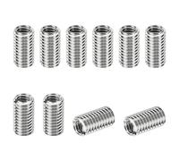 PATIKIL Filetage Adaptateurs Manchon Réduction Écrou Insert Fileté, 10 pcs M8*1.25 Mâle Vers M6*1 Femelle Réparation Insérer Écrou Vis Réducteur Conversion Inox Acier Fixation 15mm