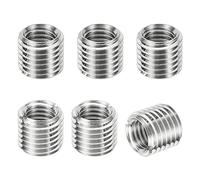 PATIKIL Filetage Adaptateurs Manchon Réduction Écrou Insert Fileté, 6 pcs M16*2 Mâle à M12*1.75 Femelle Réparation Insérer Écrou Vis Réducteur Conversion Inox Acier Fixation 15mm