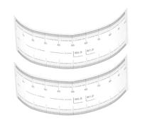 PATIKIL Film Flexible Ruler 10cm 0.1mm Scale With R Angle And Width Lines Clear PET Plastic Soft Folding Straight Ruler Pour Factory, Transparent, 2 Pcs