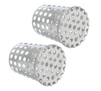 PATIKIL Filtre de gouttière 2"-1,6", 2 pièces Bouchon de terminaison en PVC Grille de ventilation de toit Couvercle conique de tuyau d'échappement en acier inoxydable Protège-gouttière