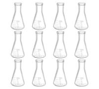 PATIKIL Fiole Erlenmeyer, 12 Pièces de 25 ml à Col Étroit en Verre Borosilicate Graduées avec Graduation Imprimée pour les Expériences en Laboratoire, la Chimie et les Études Scientifiques