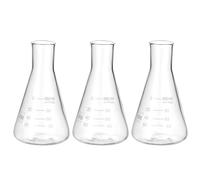 PATIKIL Fiole Erlenmeyer, 3 Pcs 100ml 3.4oz Col Étroit Fioles Graduées En Verre Borosilicate Avec Graduation Imprimée Pour Expérience De Laboratoire Chimie Étude Scientifique