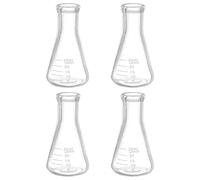 PATIKIL Fiole Erlenmeyer, 4 Pièces de 25 ml à Col Étroit en Verre Borosilicate Graduées avec Graduation Imprimée pour les Expériences de Laboratoire en Chimie et en Sciences