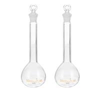 PATIKIL Fiole Jaugée de 50 ml, 2 Pièces, en Verre Borosilicate 3.3 Graduée avec Bouchon en Verre, Tolérance de 0.15 ml pour les Expériences en Laboratoire, Transparente