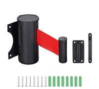 PATIKIL Fixe Mur Montage Rétractable Ceinture Barrière, 10 Pieds Rouge Couleur Ceinture avec Acier Boîtier pour Foule Contrôle Épicerie Détail Magasin Stade