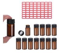 PATIKIL Flacons en Verre Ambré de 20 ml, Lot de 25 Flacons d'Échantillons avec Bouchon à Vis Et Étiquette, Flacon de Réactif Étanche Pour Laboratoire