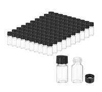 PATIKIL Flacons en Verre Transparent de 2 ml, Lot de 100 Flacons d'Échantillons avec Bouchon à Vis, Flacon de Stockage Étanche pour Liquides pour Laboratoire