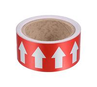 PATIKIL Flux Flèche Ruban Tuyau Marquage 2 pouce x 33 ft Rouge Blanc | Autocollant Réfléchissant Bandes, Polyéthylène, Étanche, Chaleur Résistant, Débit Directionnel Identification