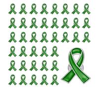 PATIKIL Forest Green Ribbon Pins, 50 Pcs Awareness Pins With Secure Clutch Back Enamel Lapel Brooch Pour Public Charity Support Fundraiser Events