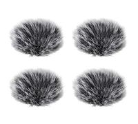 PATIKIL Fourrure Microphone Écran anti-vent 7mm x 65mm Micro Couvercle Pare-brise pour Intérieur Extérieur Microphone Noir Blanc 4Pcs