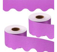 PATIKIL Frontière de Tableau D'Affichage Pailletée, 2 Rouleaux 65,6 Pieds Poster Tableau Noir Décoration en Liège Garniture À Bord Festonné Décoration Murale pour Salle, Rose Rouge