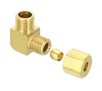 PATIKIL G1/4 x 6mm Laiton Compression Tube Raccord,90 Degré Coude Tuyaux Tube Raccord pour Plomberie, Tuyau Raccord