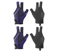 PATIKIL Gants de Billard à 3 Doigts pour Main Gauche, 2 Pcs Accessoires pour Tireur, Carambole, Billard, Snooker, Sport, Noir Violet
