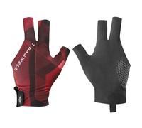 PATIKIL Gants de Billard à 3 Doigts pour Main Gauche, Accessoires pour Tireur, Carambole, Billard, Snooker, Sport, Noir Rouge
