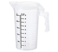 PATIKIL Gobelet gradué 250 ml en plastique PP double face noir graduations avec poignée couvercle et bec verseur pour laboratoire, cuisine, maison