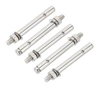 PATIKIL Goujons D'expansion En Acier Inoxydable 304 M8 X 100mm, 5 Pcs Goujon D'expansion À Hexagone Exterieur Manchon Allongé Pour Projets De Construction En Béton Et Placoplatre, Argent