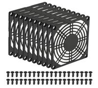 PATIKIL Grille de Filtre pour Ventilateur d'Ordinateur de 92 mm avec Vis, Lot de 10 Grilles de Protection en Plastique ABS pour Protéger Le Ventilateur de la Poussière, Noir