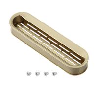 PATIKIL Grille de ventilation avec poignée, 15,2 x 3,8 cm en alliage d'aluminium circulaire caché respirant pour tiroir d'armoire, armoire à chaussures, grille d'aération de placard pour porte