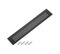 PATIKIL Grille de ventilation pour porte 12 x 2 pouces, couvercle de ventilation en aluminium à persiennes avec trous en diamant et vis de fixation, pour armoire ou porte de placard, noir