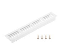 PATIKIL Grille De Ventilation Pour Porte, 30mm x 200mm (Dimensions Extérieures) Grille D'Aération À Persiennes En Aluminium Rectangle Pour Armoire À Chaussures Dressing, Blanc