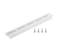 PATIKIL Grille De Ventilation Pour Porte, 30mm x 250mm (Dimensions Exterieures) Grille De Ventilation A Persiennes En Aluminium Rectangle Pour Armoire A Chaussures Garde-Robe, Blanc