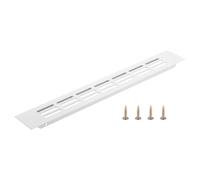 PATIKIL Grille De Ventilation Pour Porte, 42mm x 300mm (Dimensions Exterieures) Grille De Ventilation A Persiennes En Aluminium Rectangle Pour Meuble A Chaussures Et Armoire, Blanc