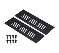 PATIKIL Grille de Ventilation Rectangulaire de 6 x 2 Pouces, 2 Pièces, en Aluminium avec Vis de Fixation pour Porte D'Armoire et de Garde-Robe, Couleur Noire