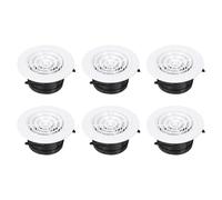 PATIKIL Grille De Ventilation Ronde 4 Pouces, 6 Pcs Bouche D'Aeration ABS A Persiennes Rotatives, Grille De Diffuseur De Plafond Reglable Pour Ventilation De Salle De Bain, Bureau Domicile