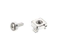 PATIKIL Grille Support Cage Écrous M5x15mm Montage Vis Fer Nickel Plaqué pour Server Grille Cabinets avec Rondelles, Argenté 40 Ensembles