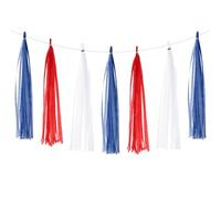 PATIKIL Guirlande De Franges, 15Pcs Franges en Papier Créponations De Fête Kits DIY pour Mariage Anniversaire Baby Shower, Bleu Marine/Blanc/Bordeaux