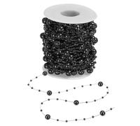 PATIKIL Guirlande de Perles de Sapin de Noël de 50 Pieds, Perles de Bricolage, Chaîne de Perles, Rouleau de Chaînes pour Cheminée, Mariage, Fête, Noir