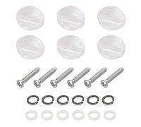 PATIKIL Guitare Accorder Cheville Bouton Machine Tête Ovale et Concave Acrylique Boutons Blanc pour Électrique/folklorique/Acoustique Guitares avec 6 Vis 12 Embouts