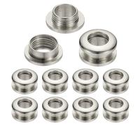 PATIKIL Œillets en Laiton Massif de 7mm (2/7 Pouce), 10 Pièces Grommets à Surface Arc avec Rondelle pour Chaussures Vêtements Sacs Artisanat en Cuir, Ton Argenté