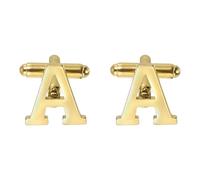 PATIKIL Initial Cufflinks, Classic Alphabet Letter A Stainless Steel Men Cuff Links 26 Letters A-Z with Box pour Men Father Husband Weddings Gift Business Birthday, Gold Tone
