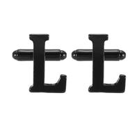 PATIKIL Initial Cufflinks, Classic Alphabet Letter l Men Cuff Links 26 Letters A-Z With Gift Box Pour Men Father Husband Weddings Gift Business Birthday Party, Black