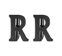 PATIKIL Initial Cufflinks, Classic Alphabet Letter R Men Cuff Links 26 Letters A-Z With Gift Box For Men Father Husband Weddings Gift Business Birthday Party, Black