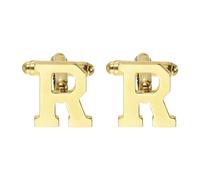 PATIKIL Initial Cufflinks, Classic Alphabet Letter R Stainless Steel Men Cuff Links 26 Letters A-Z with Box pour Men Father Husband Weddings Gift Business Birthday, Gold Tone
