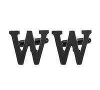 PATIKIL Initial Cufflinks, Classic Alphabet Letter W Men Cuff Links 26 Letters A-Z With Gift Box Pour Men Father Husband Weddings Gift Business Birthday Party, Black